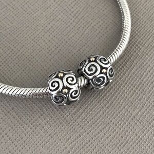 2 Retired Pandora Two tone clips